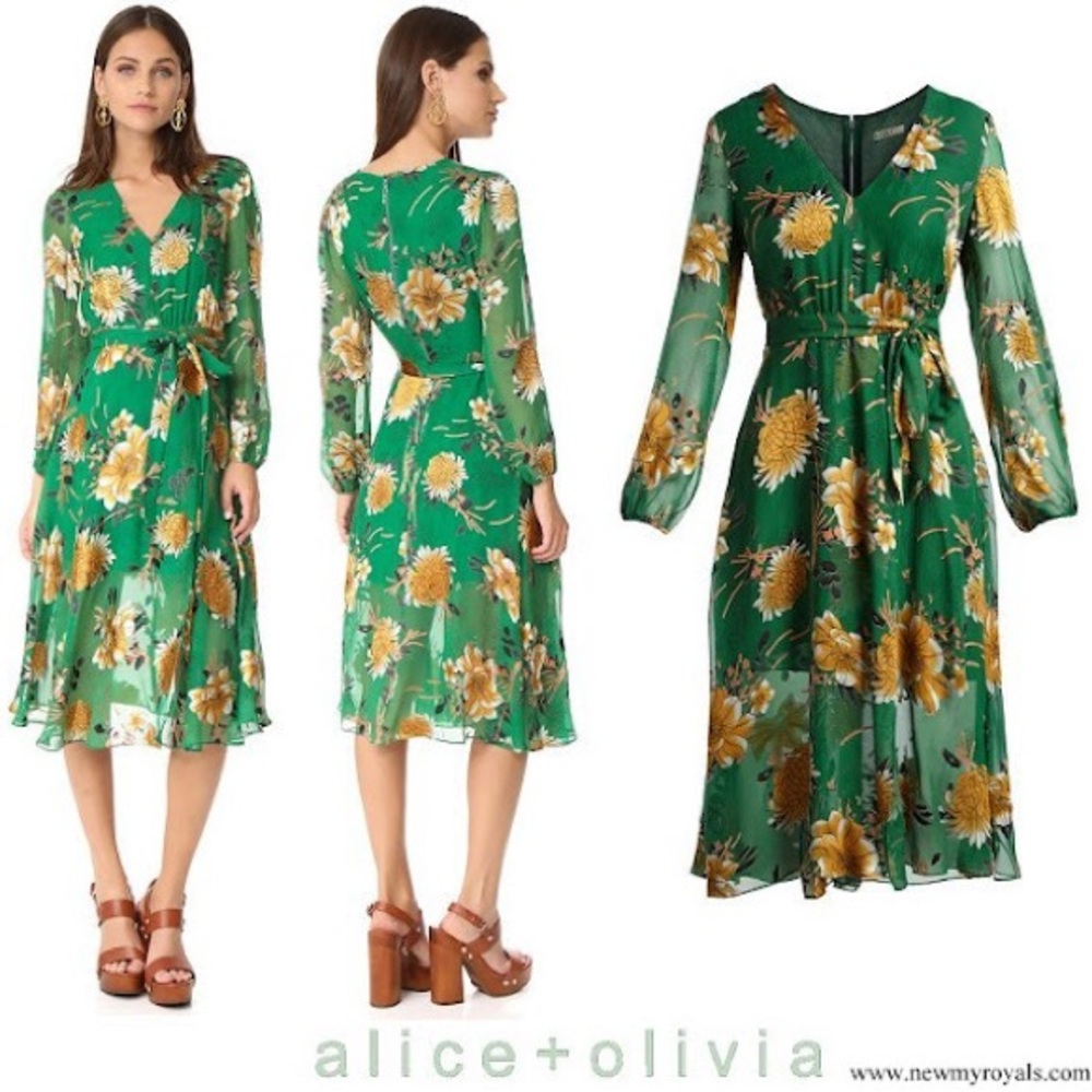Alice + Olivia Coco Floral Print A-Line Dress